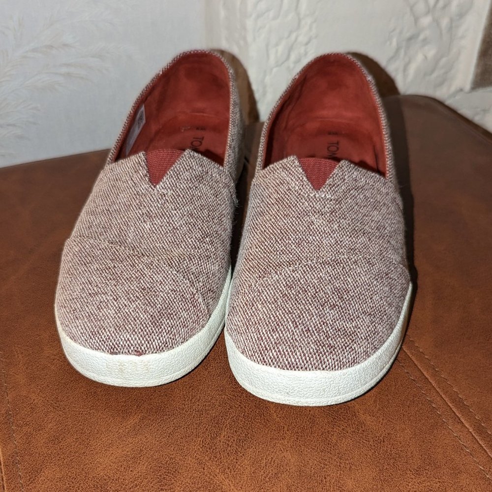 Tom's Avalon Brown Red Heather Knit - Women's Size 9